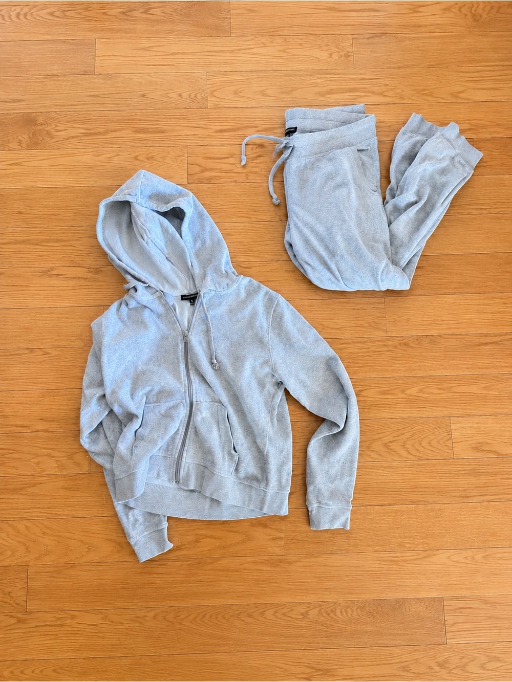 Soft Light Gray Zip Hoodie & Matching Joggers Set